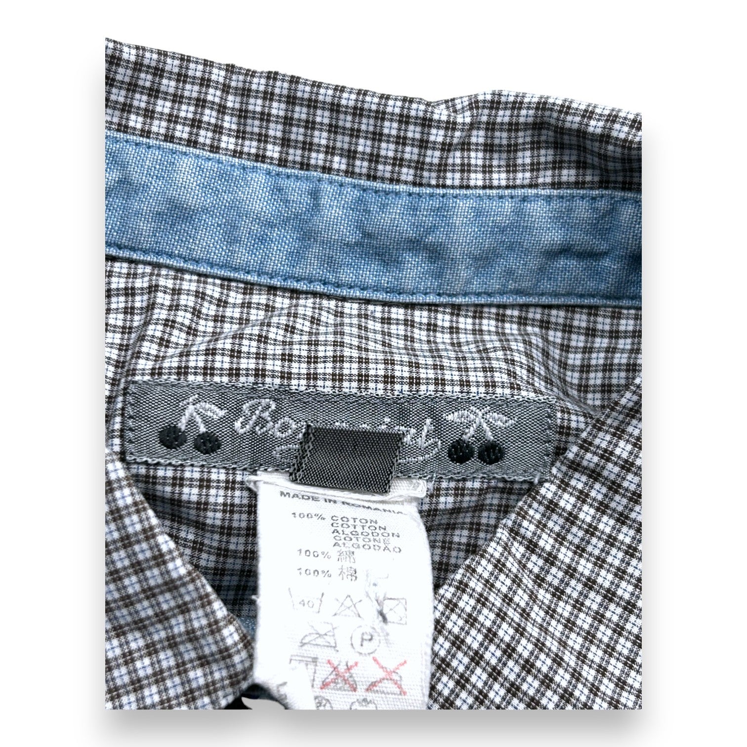 BONPOINT - Chemise à carreaux gris - 6 ans