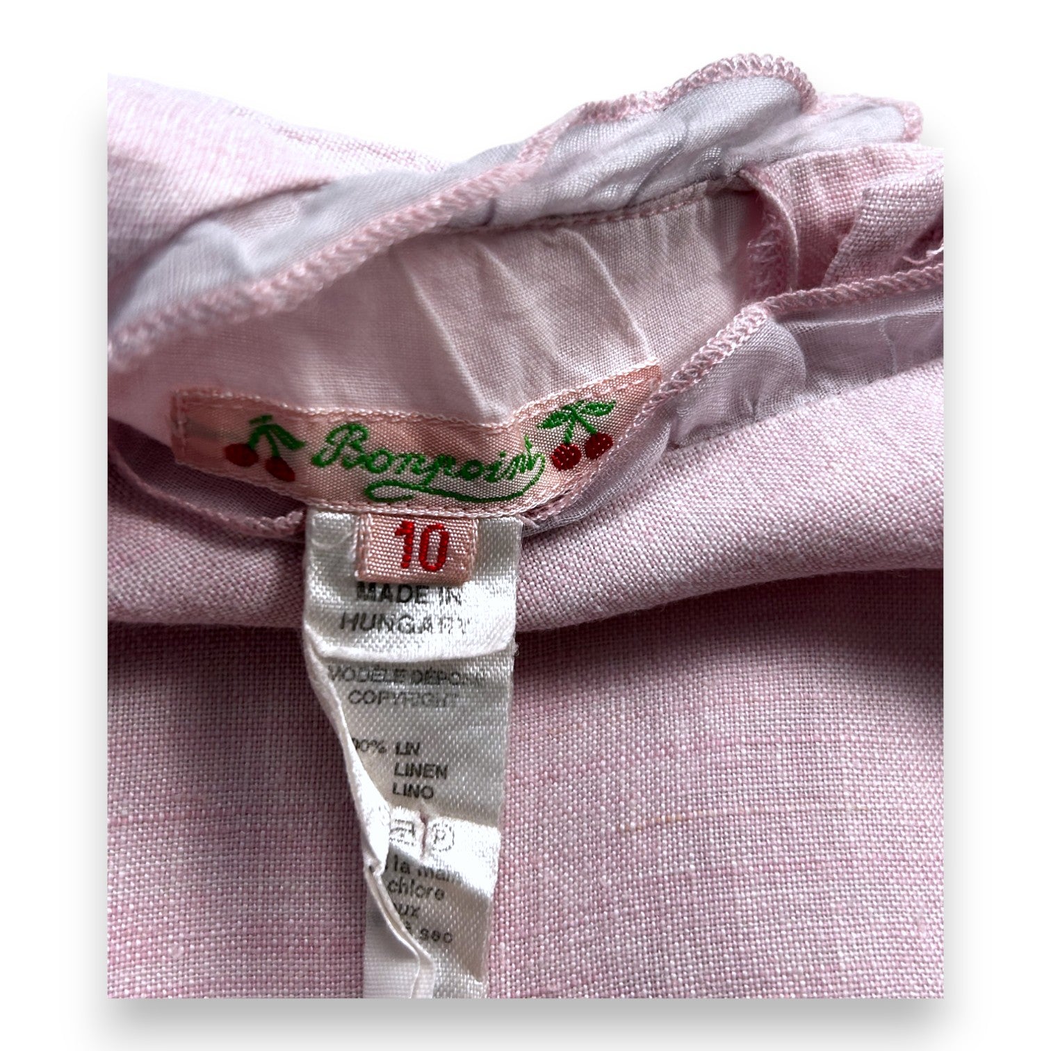 BONPOINT - Robe rose en lin - 10 ans
