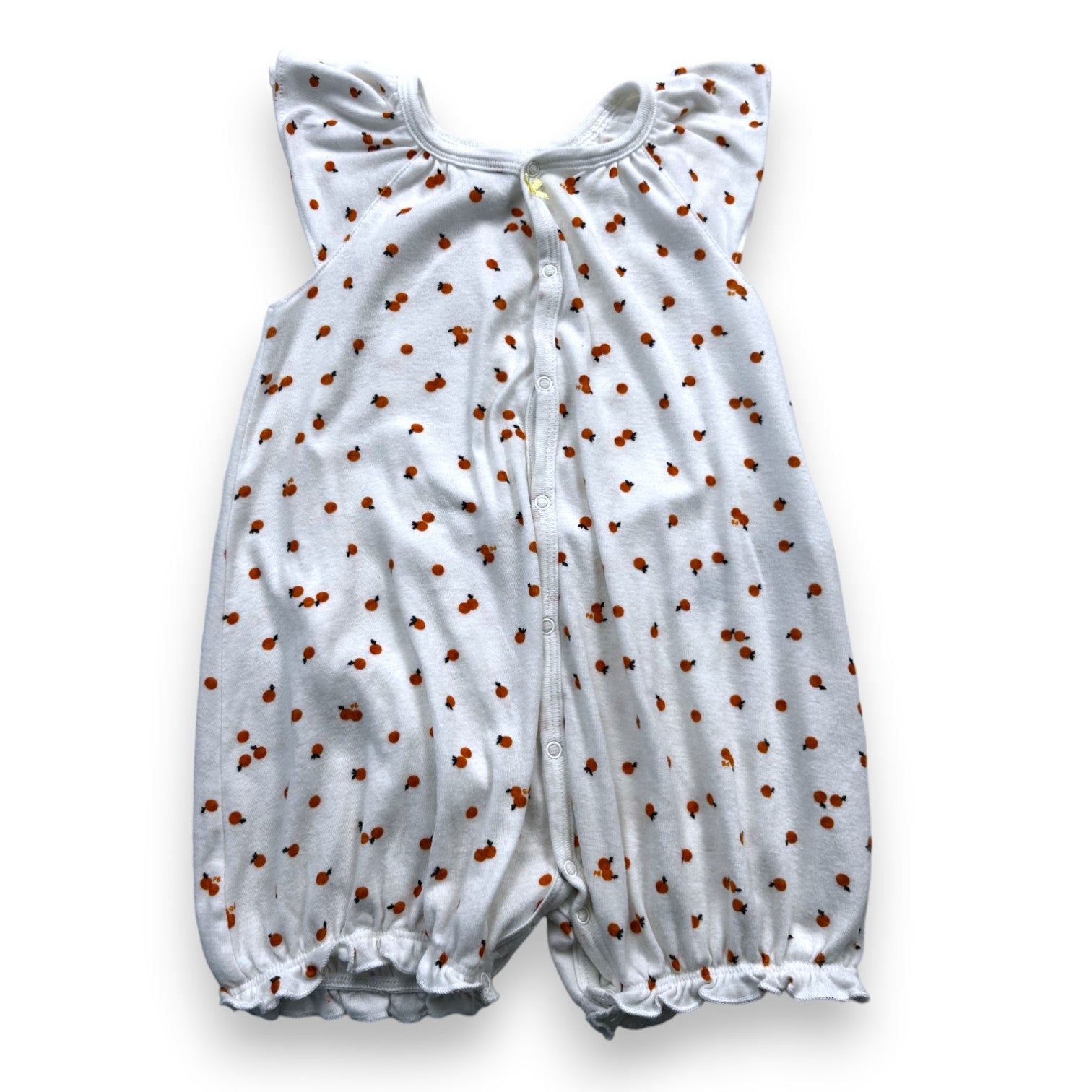 PETIT BATEAU - Combinaison blanche à motifs orange - 24 mois