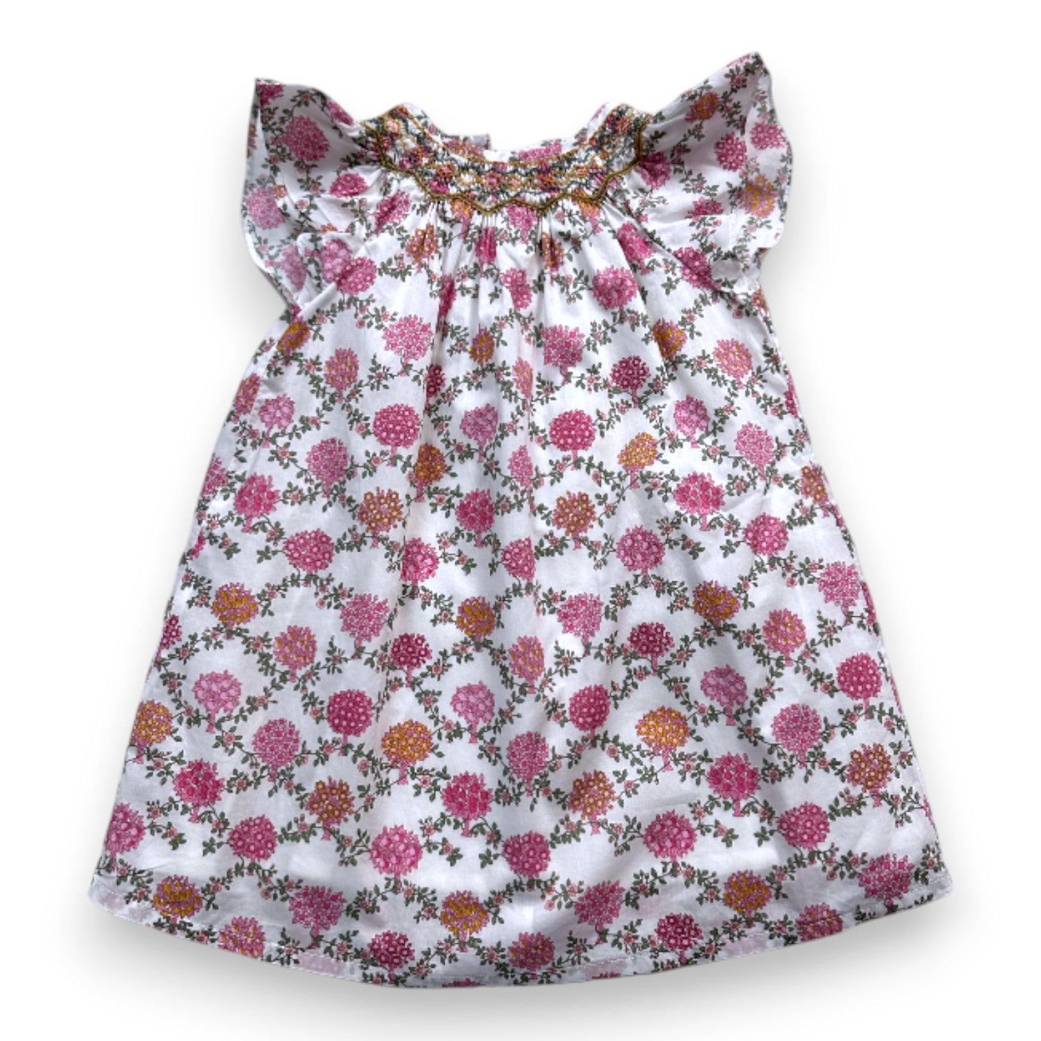 CYRILLUS - Weißes Kleid mit Blumenmuster - 2 Jahre