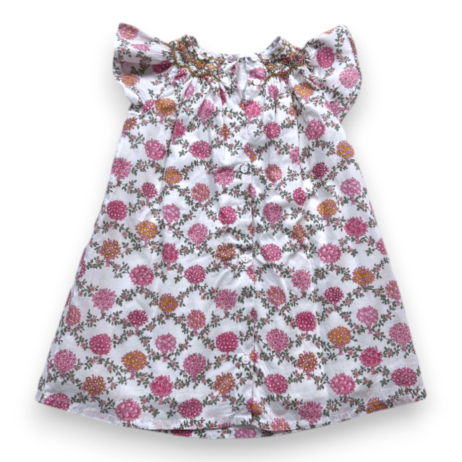 CYRILLUS - Weißes Kleid mit Blumenmuster - 2 Jahre