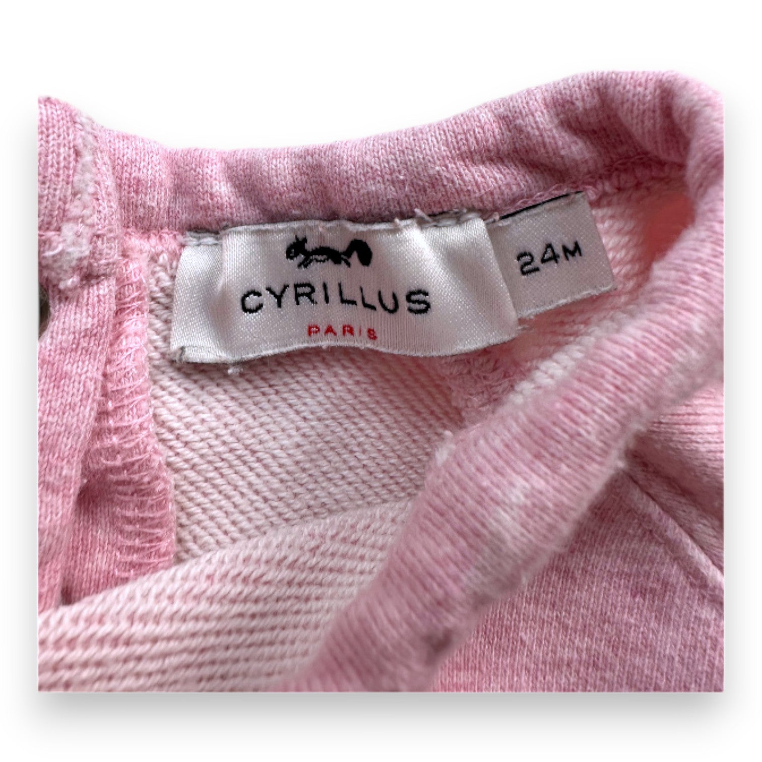 CYRILLUS - rosa Sweatshirt mit "Happy"-Stickerei - 2 Jahre