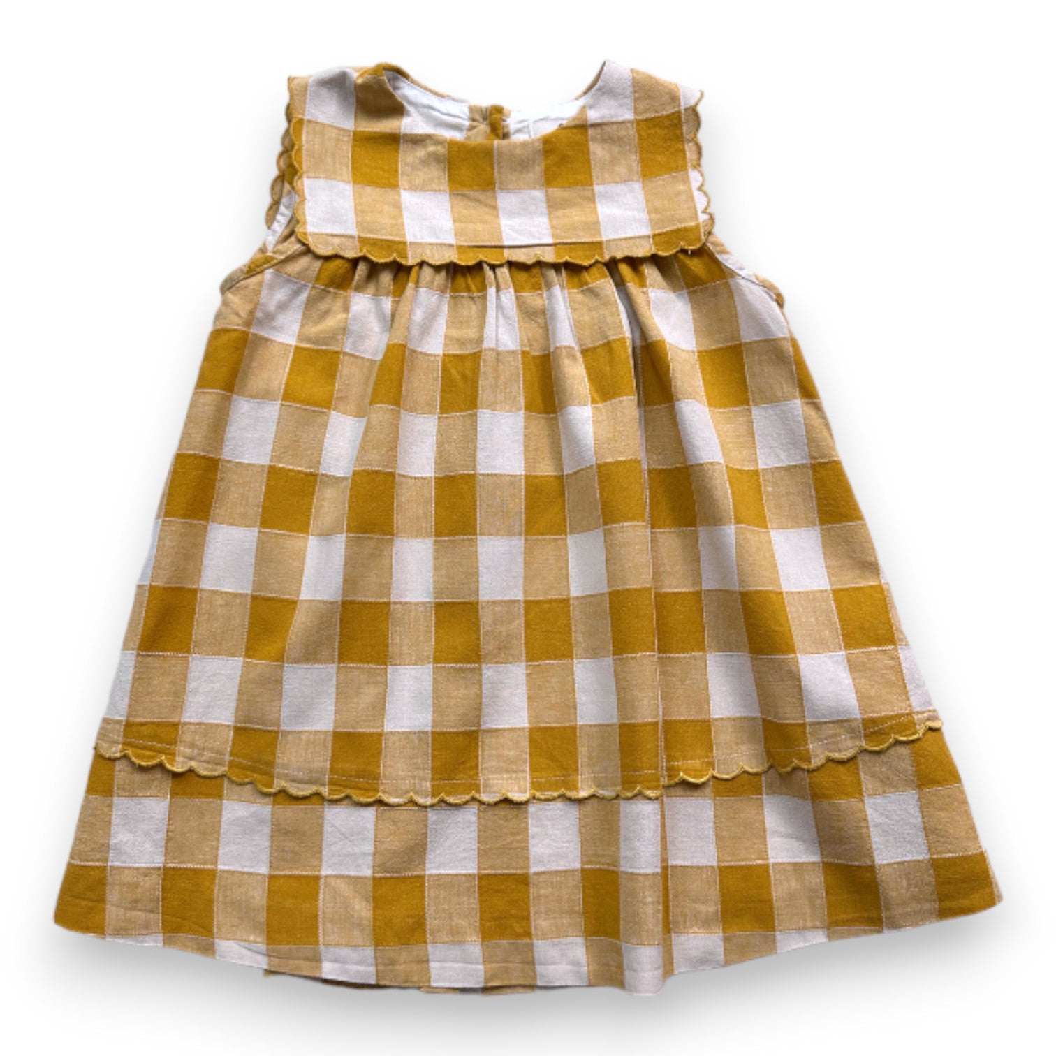 CYRILLUS - Gelb-weißes Vichy-Kleid - 2 Jahre