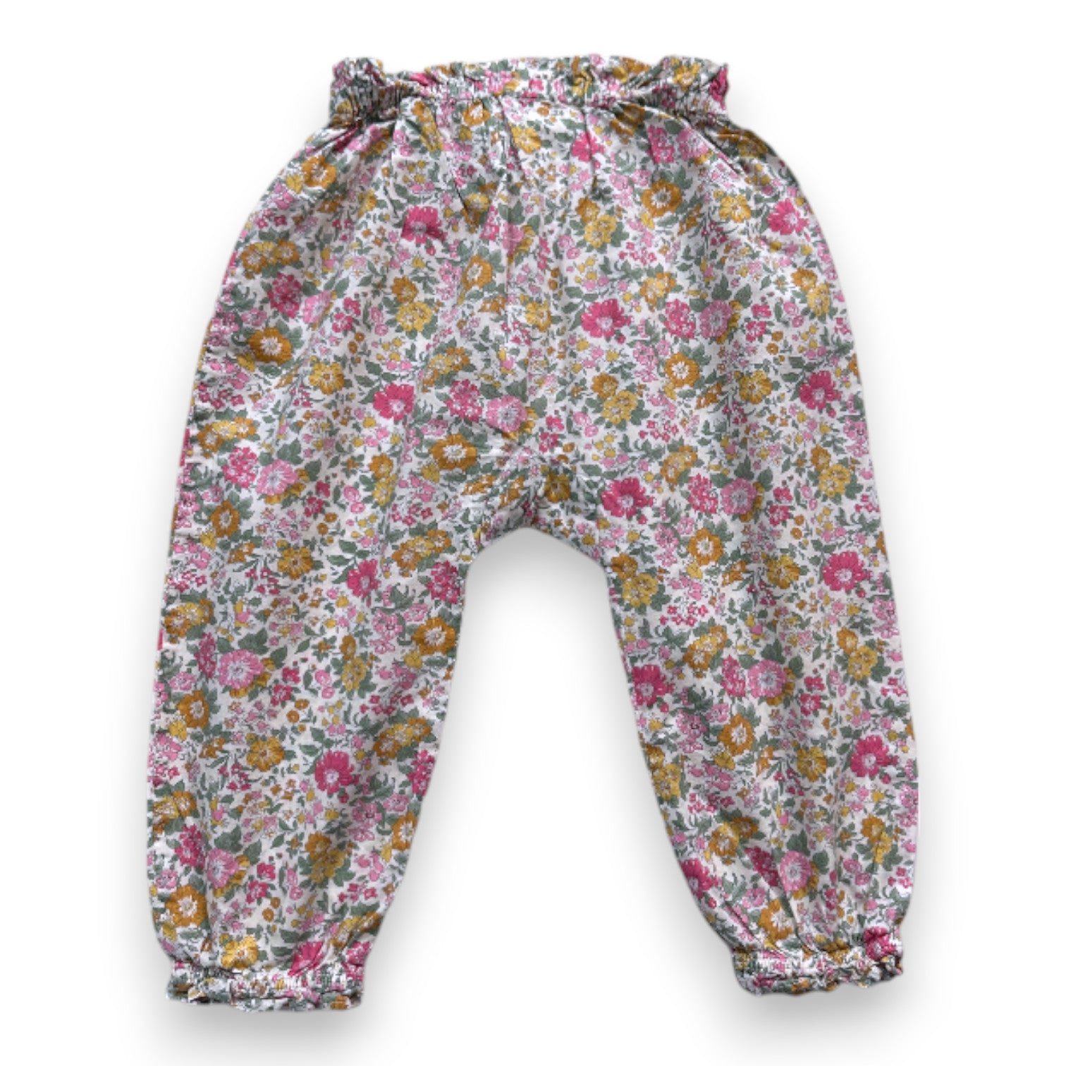 CYRILLUS - Beige floral pants - 18 months
