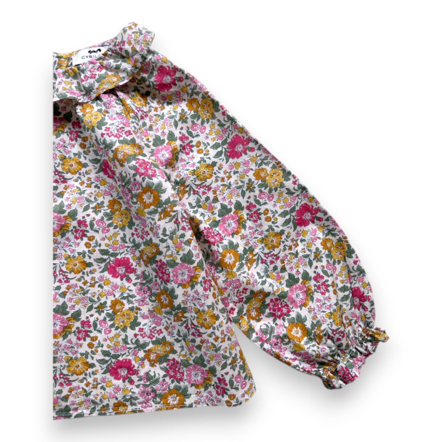 CYRILLUS - rosa und gelbe Bluse mit Blumenmuster - 2 Jahre