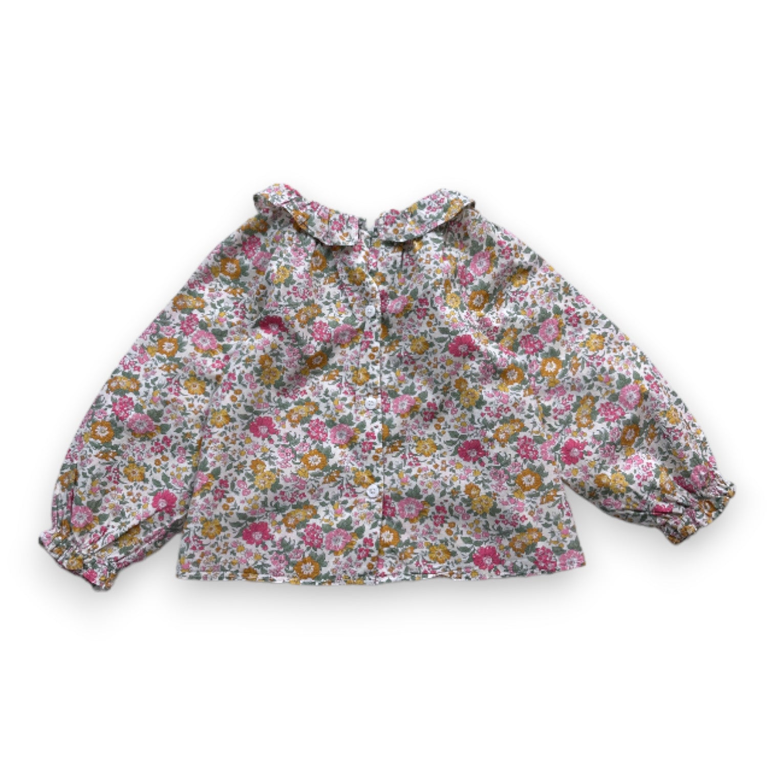 CYRILLUS - pink and yellow floral blouse - 2 years