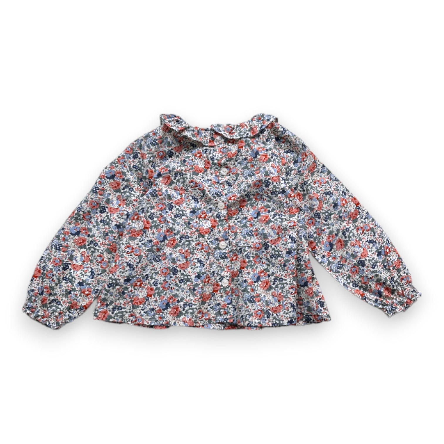 TARTINE ET CHOCOLAT - Blouse à fleurs et broderies - 2 ans