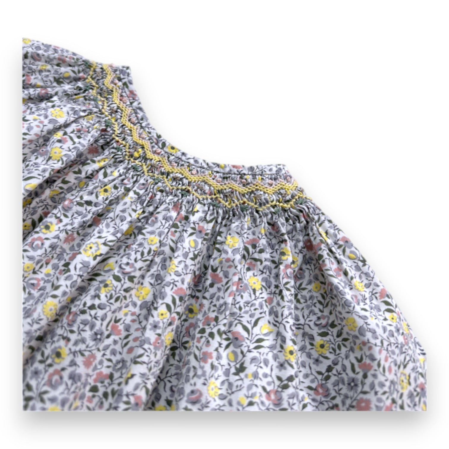 BONPOINT - Gelbe und lila Bluse mit Blumenmuster - 2 Jahre