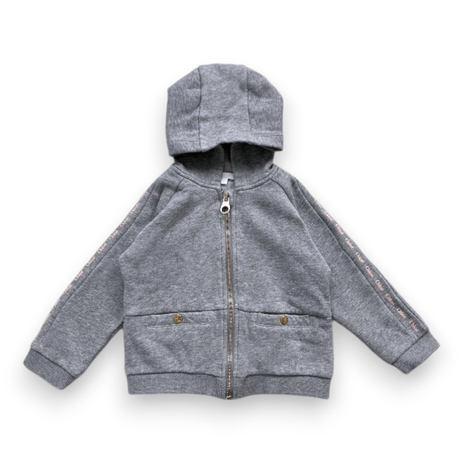 CHLOE - Graues Kapuzensweatshirt mit Reißverschluss - 2 Jahre