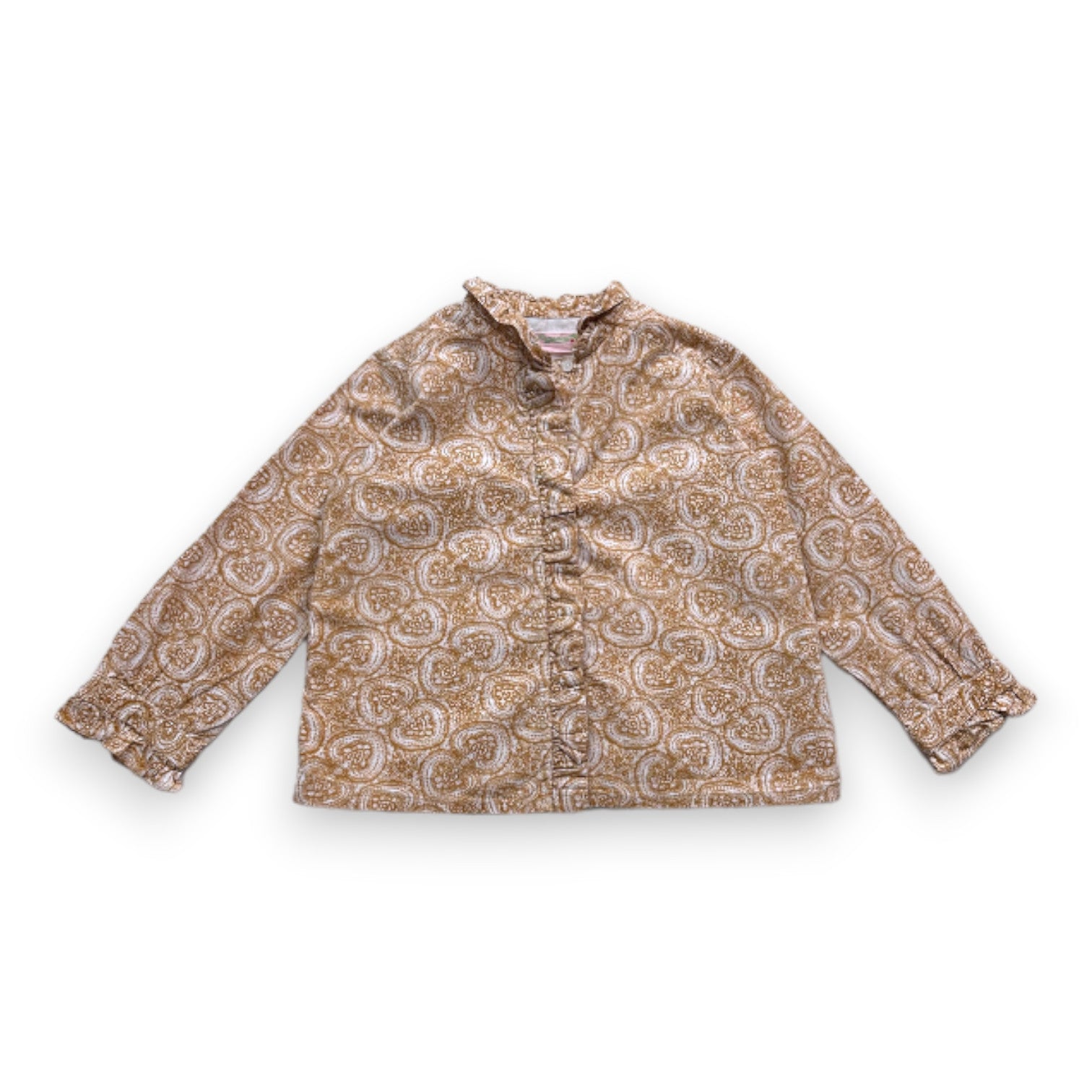 BONPOINT - Weiß-braun gemustertes Hemd - 4 Jahre