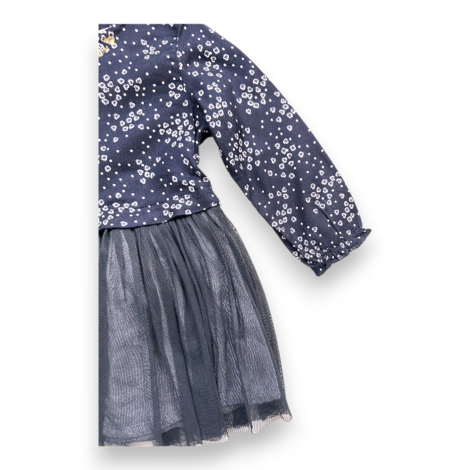 IKKS - Marineblaues Kleid mit weißen Blumen - 18 Monate