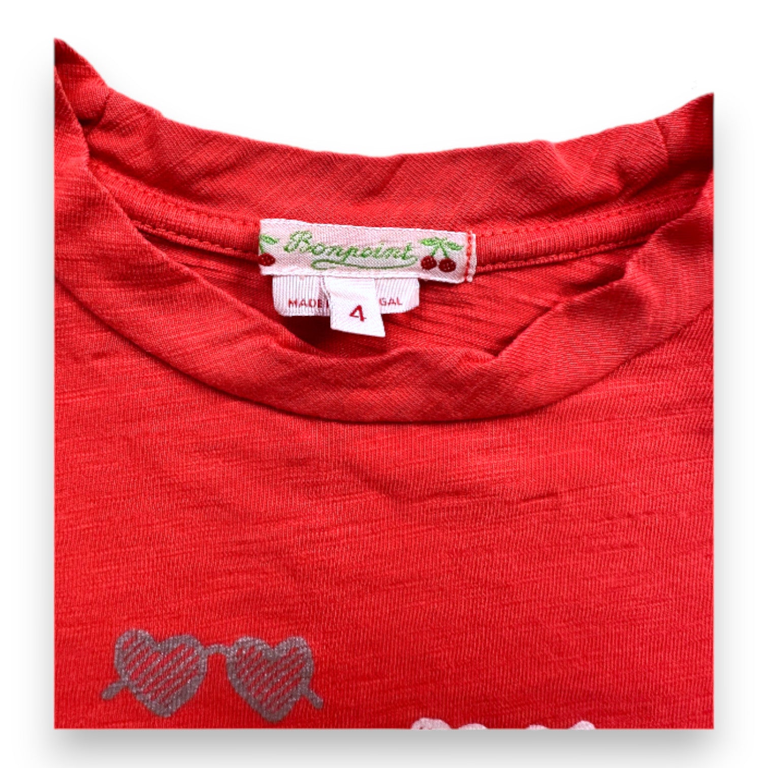 BONPOINT - Oranges T-Shirt mit Aufdrucken - 4 Jahre