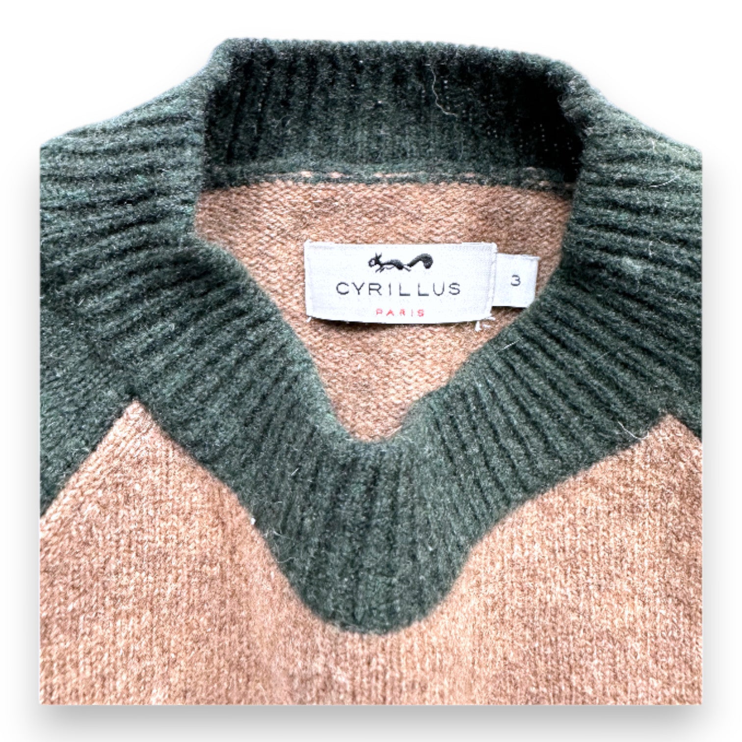 Cyrillus - Pull à manches longues vert et marron - 3 ans