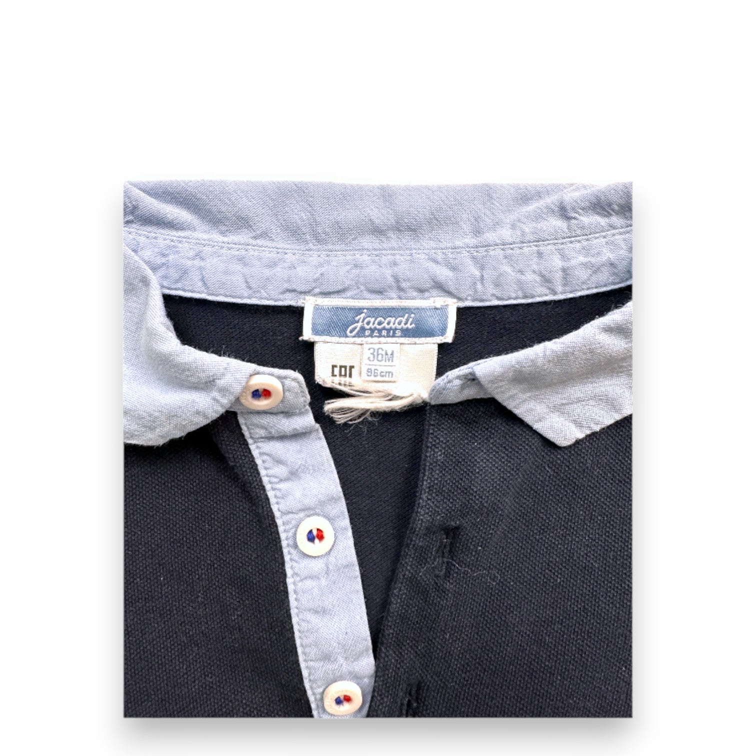 JACADI - Polo bleu marine à manches longues - 3 ans