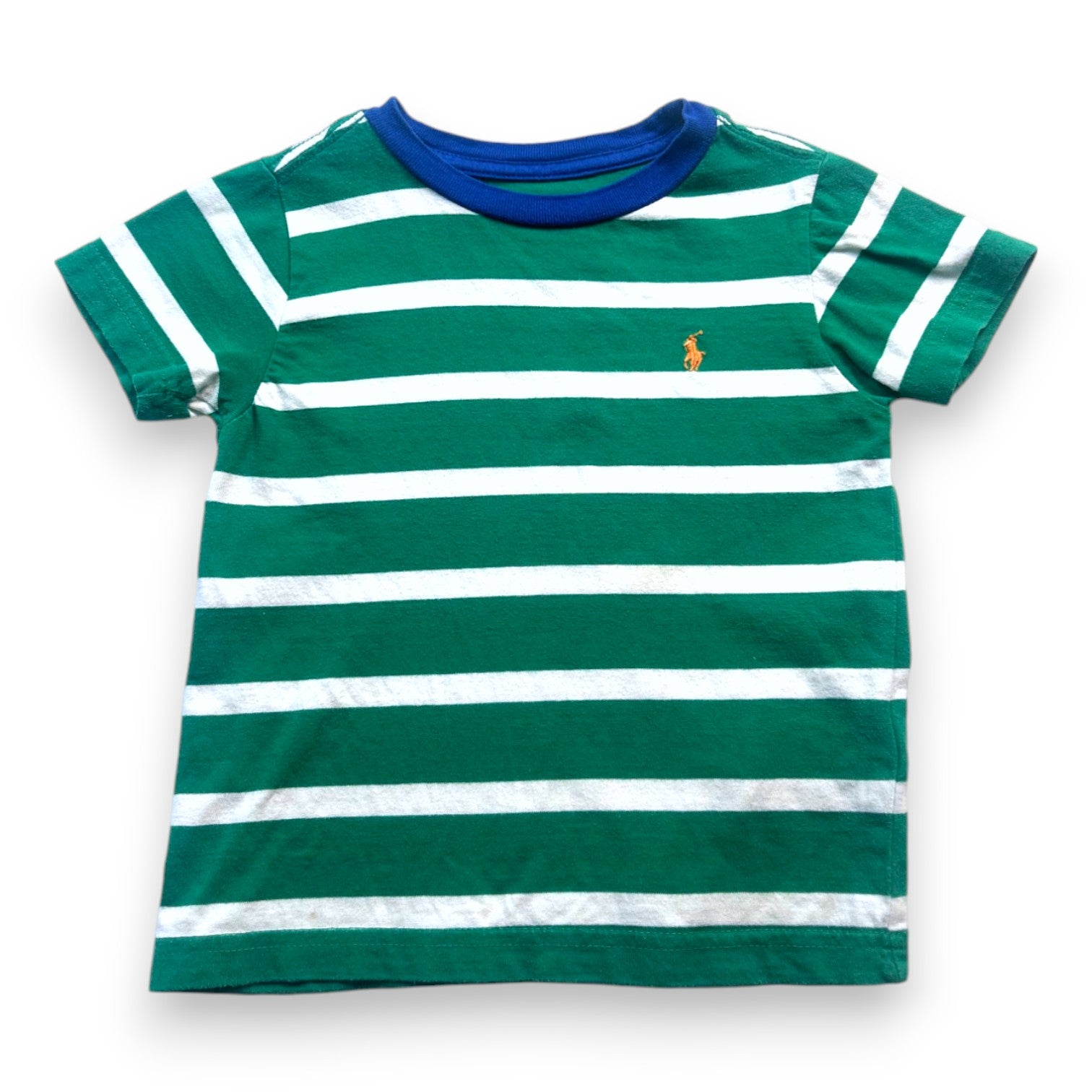 RALPH LAUREN - Green and white striped T-shirt - 2 years