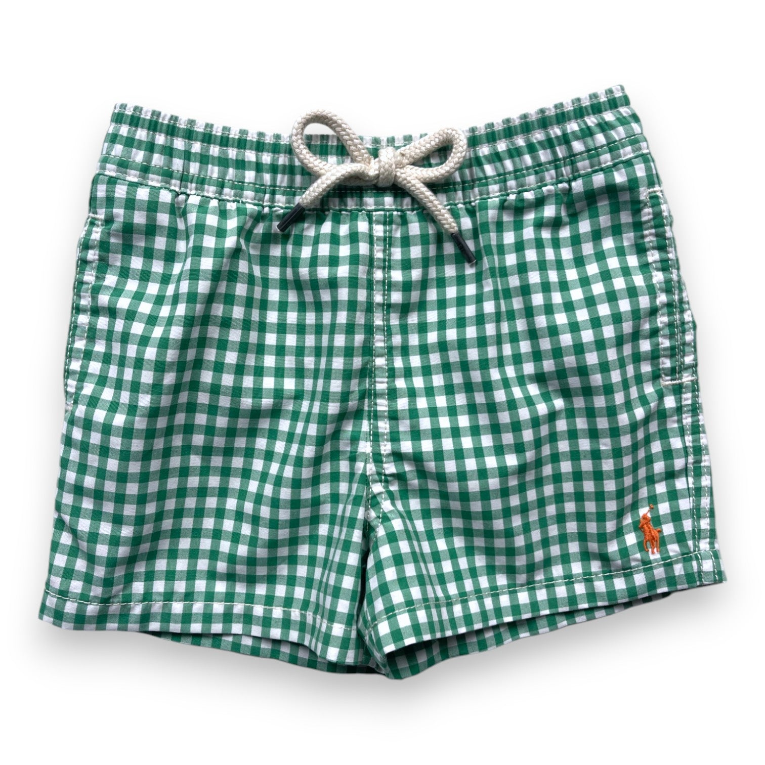 RALPH LAUREN - Green gingham swim shorts - 9 months