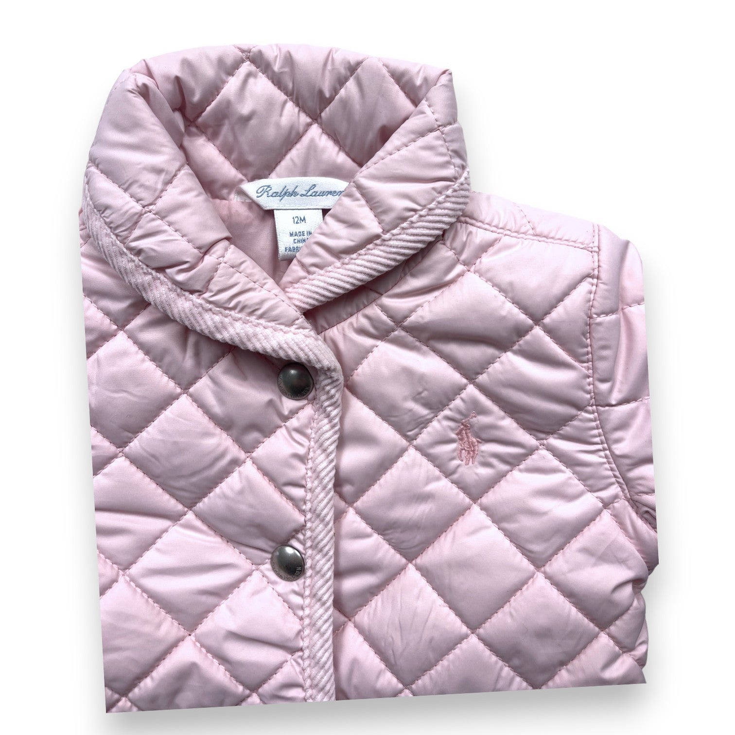 RALPH LAUREN - Pink quilted coat - 12 months