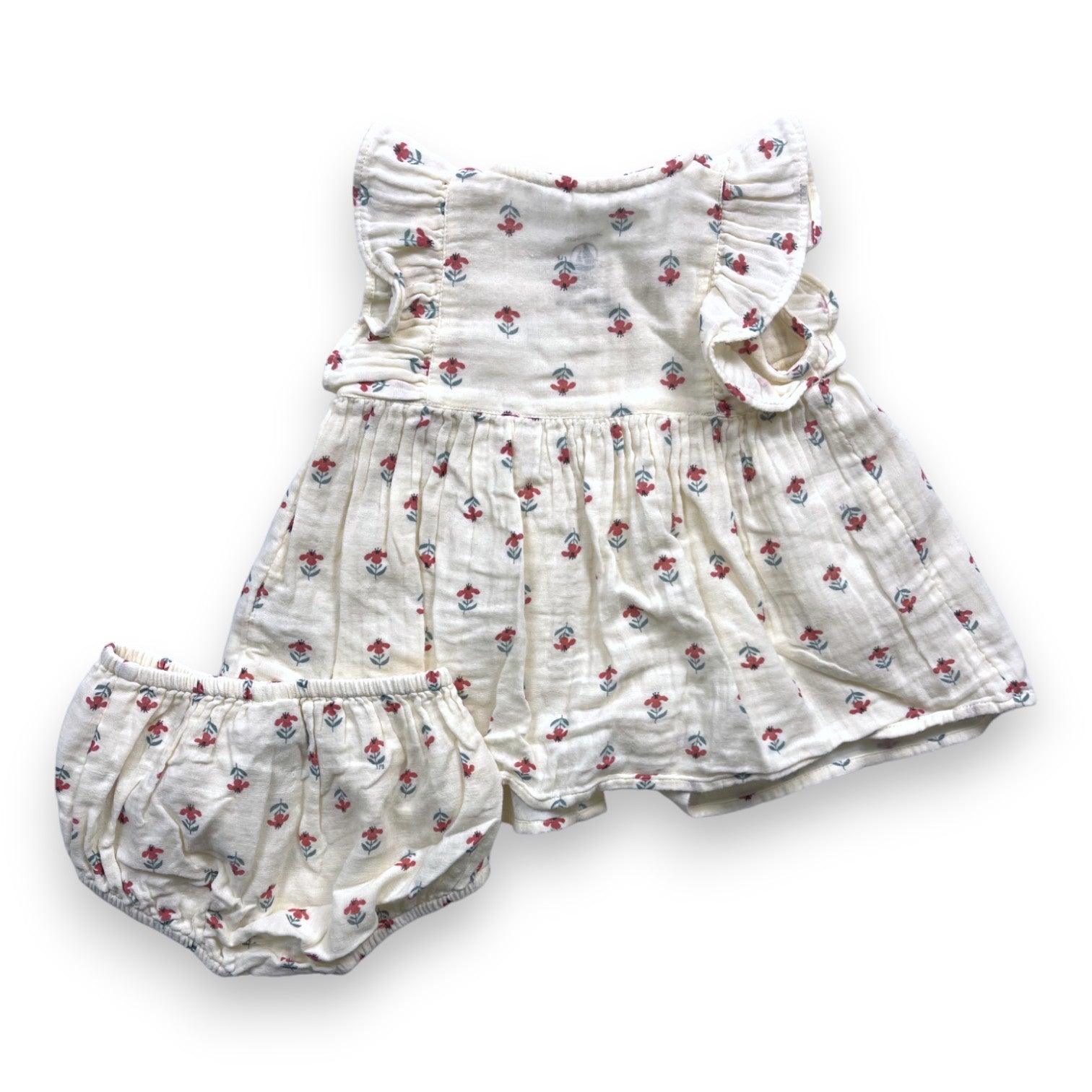 PETIT BATEAU - Floral bloomer dress set - 3 months