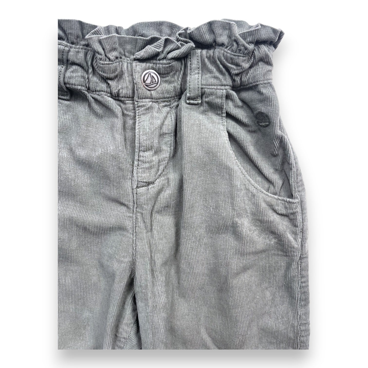 PETIT BATEAU - Pantalon velours vert - 3 ans