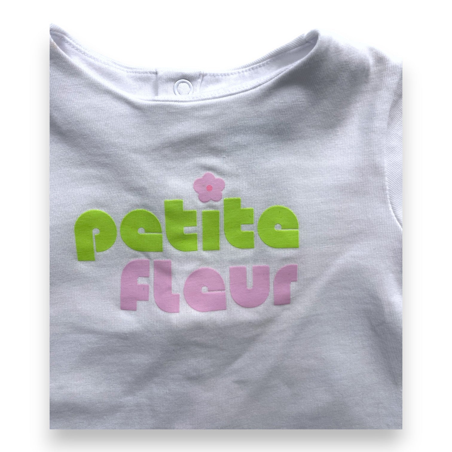 JACADI - White "Little Flower" T-shirt - 6 months