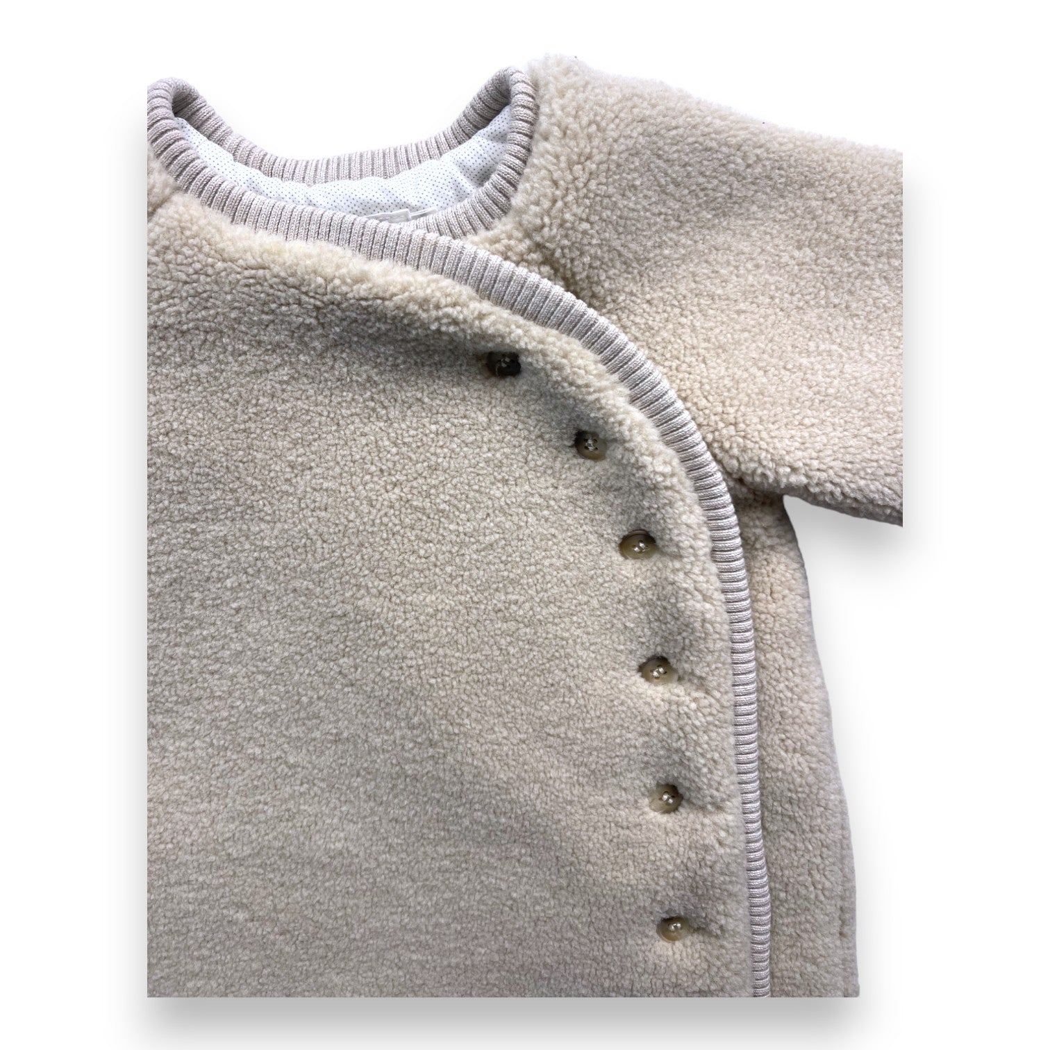 BONPOINT - Thick beige sheepskin effect sleeping bag - 2 years