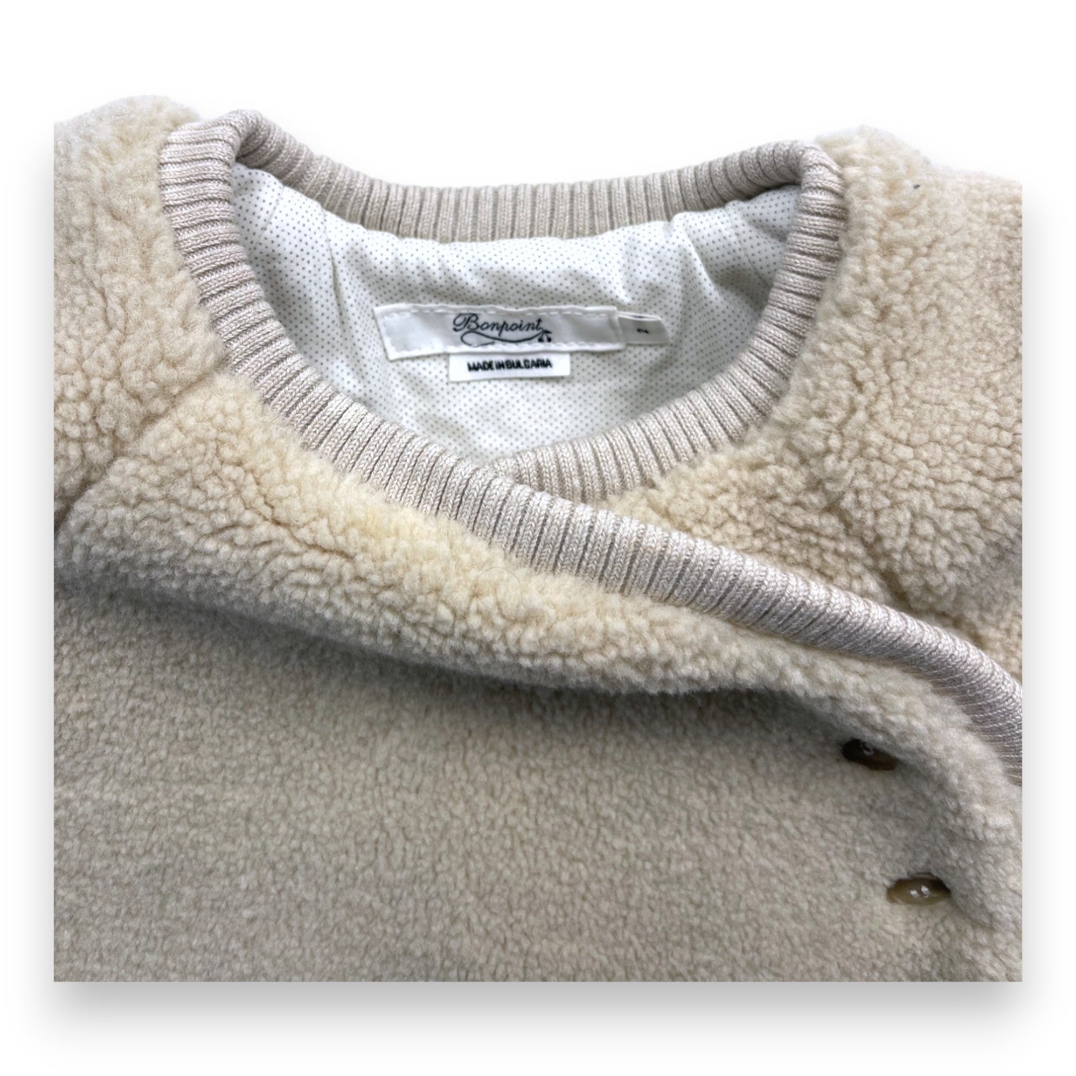 BONPOINT - Thick beige sheepskin effect sleeping bag - 2 years