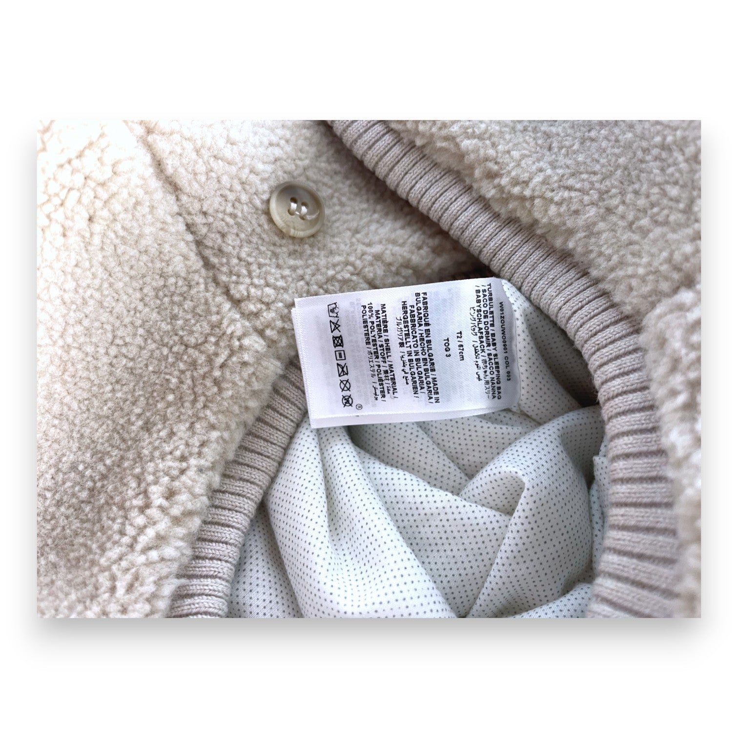 BONPOINT - Thick beige sheepskin effect sleeping bag - 2 years