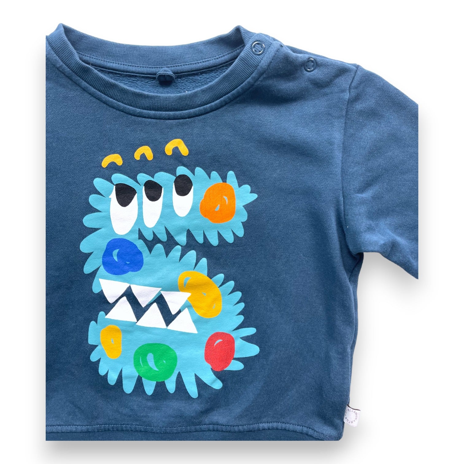STELLA MCCARTNEY - Pull bleu à motif - 3 ans