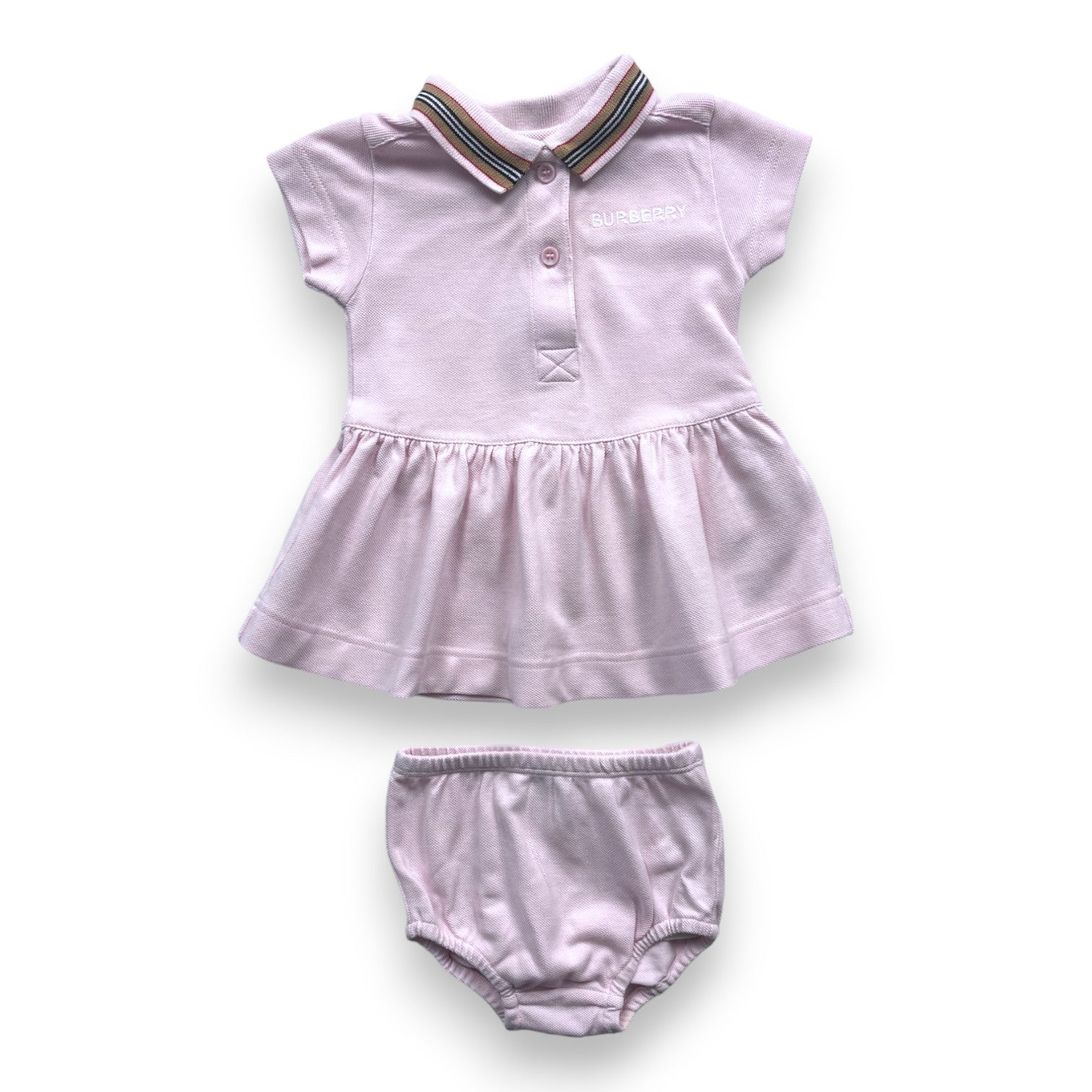 BURBERRY - Ensemble rose robe bloomer - 3 mois