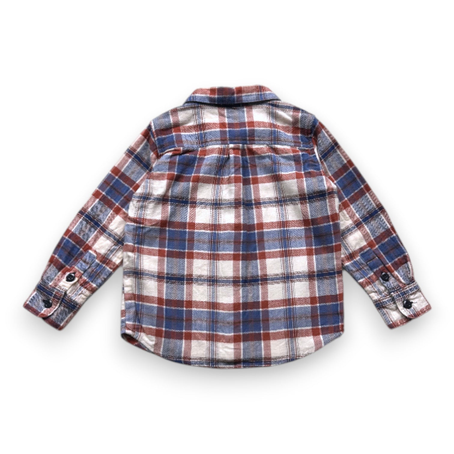PETIT BATEAU - Blue and red checked shirt - 3 years