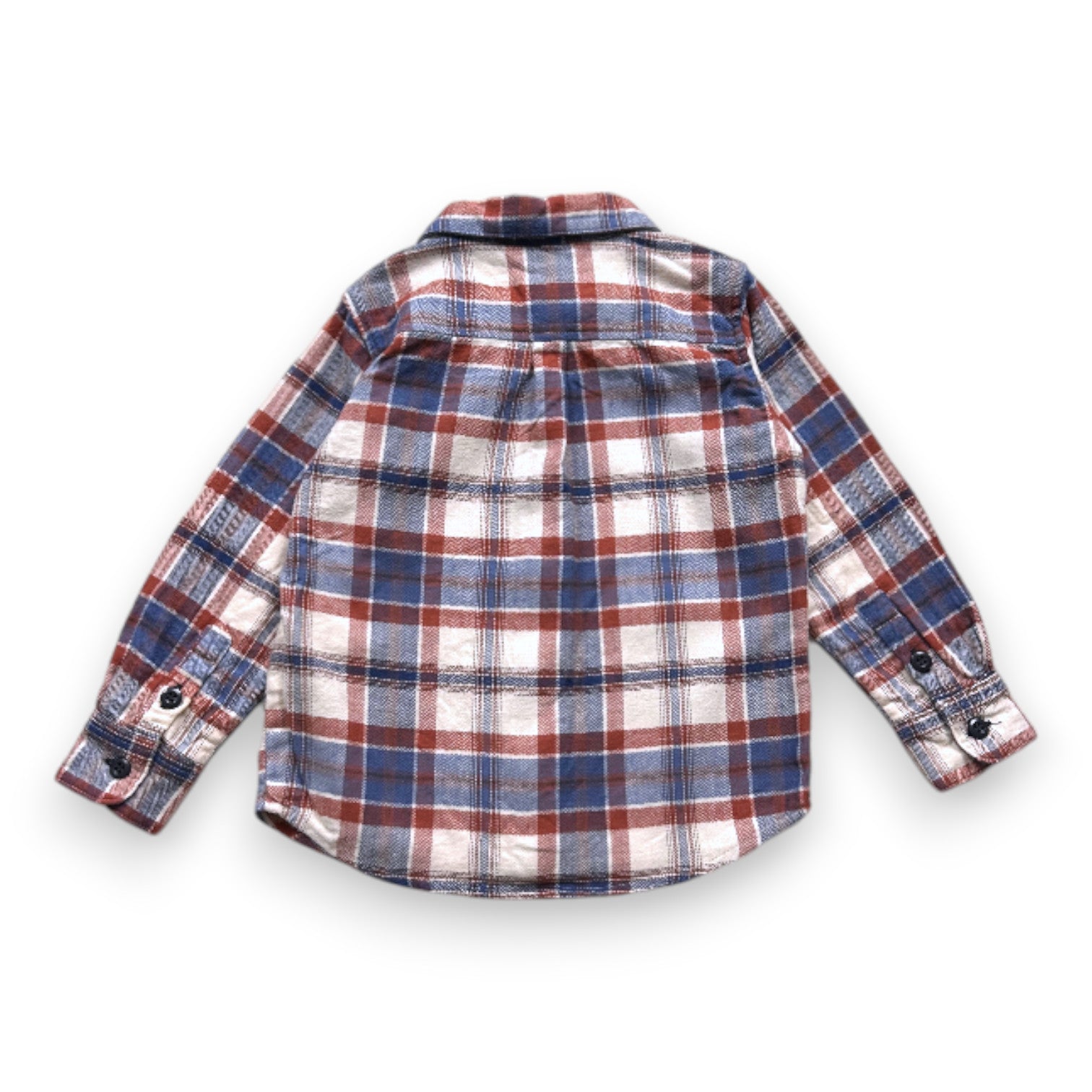 PETIT BATEAU - Blue and red checked shirt - 3 years