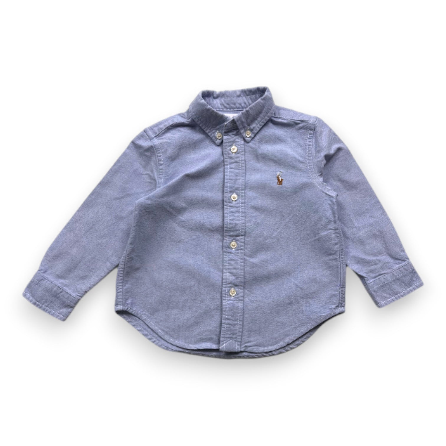 RALPH LAUREN - Blue long-sleeved shirt - 2 years