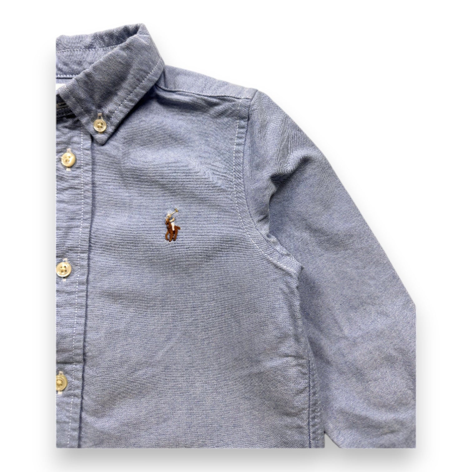 RALPH LAUREN - Blue long-sleeved shirt - 2 years
