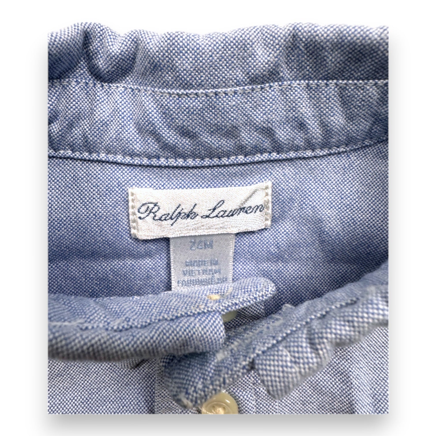 RALPH LAUREN - Blue long-sleeved shirt - 2 years