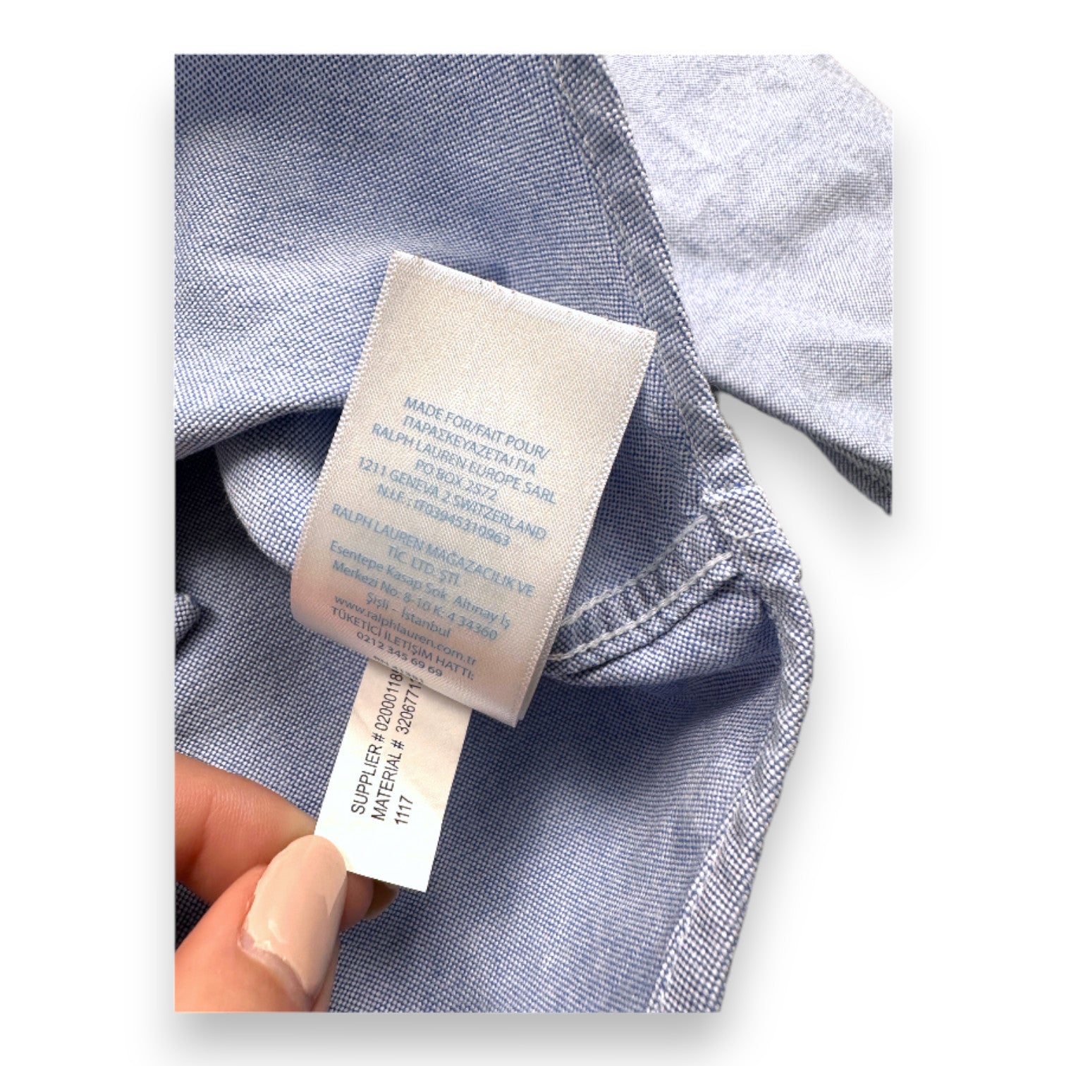 RALPH LAUREN - Blue long-sleeved shirt - 2 years