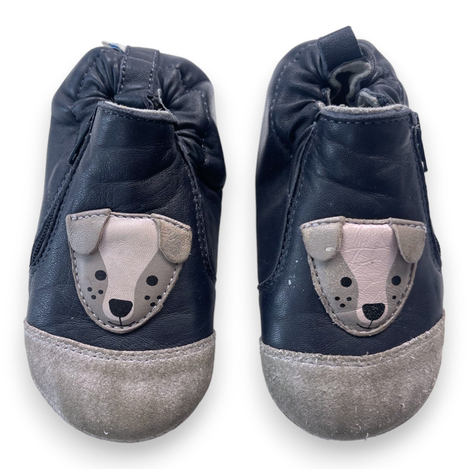 ROBEEZ - Marineblaue Lederpantoffeln mit Hundemuster - 20