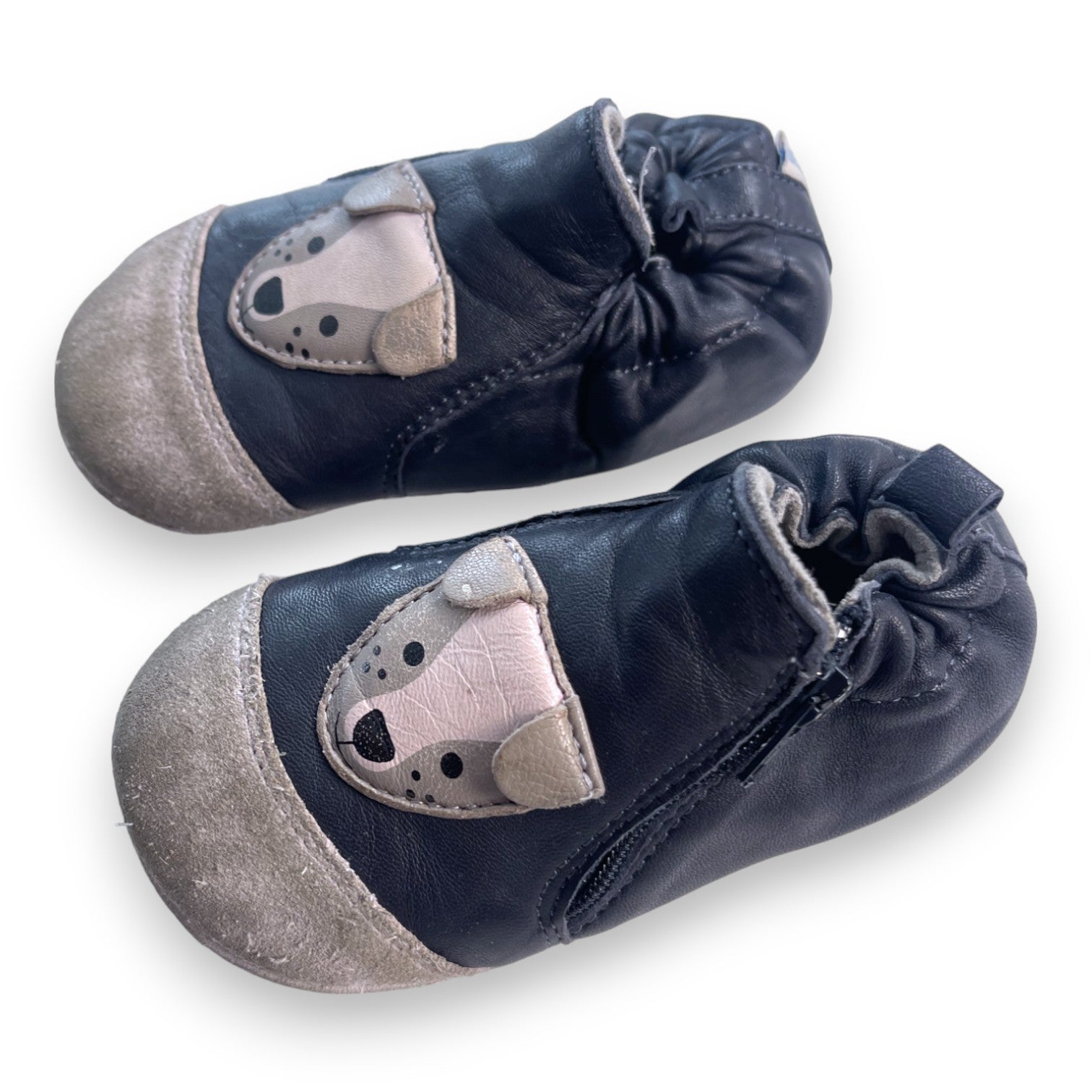 ROBEEZ - Marineblaue Lederpantoffeln mit Hundemuster - 20