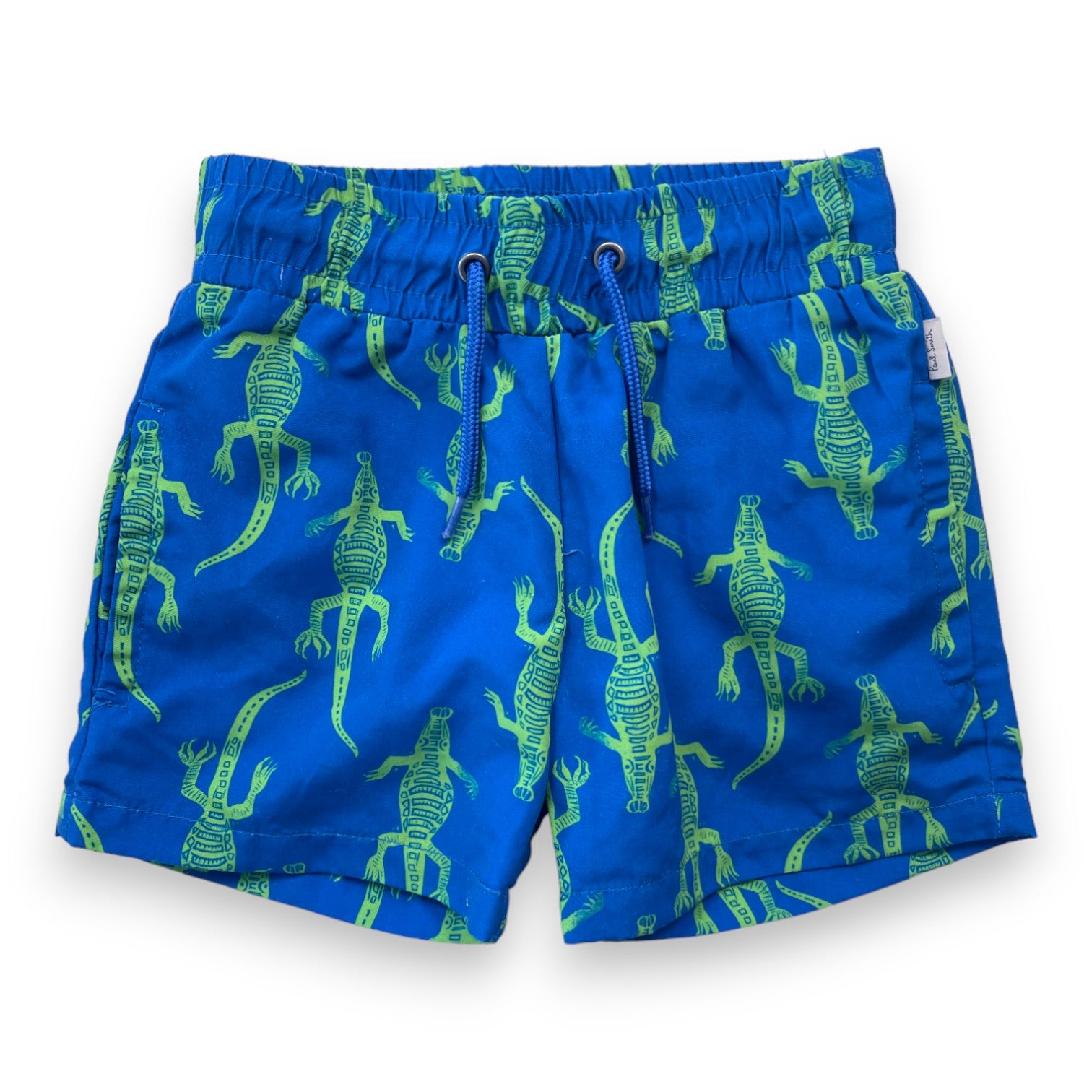 PAUL SMITH - Short de bain bleu imprimé crocodile - 2 ans