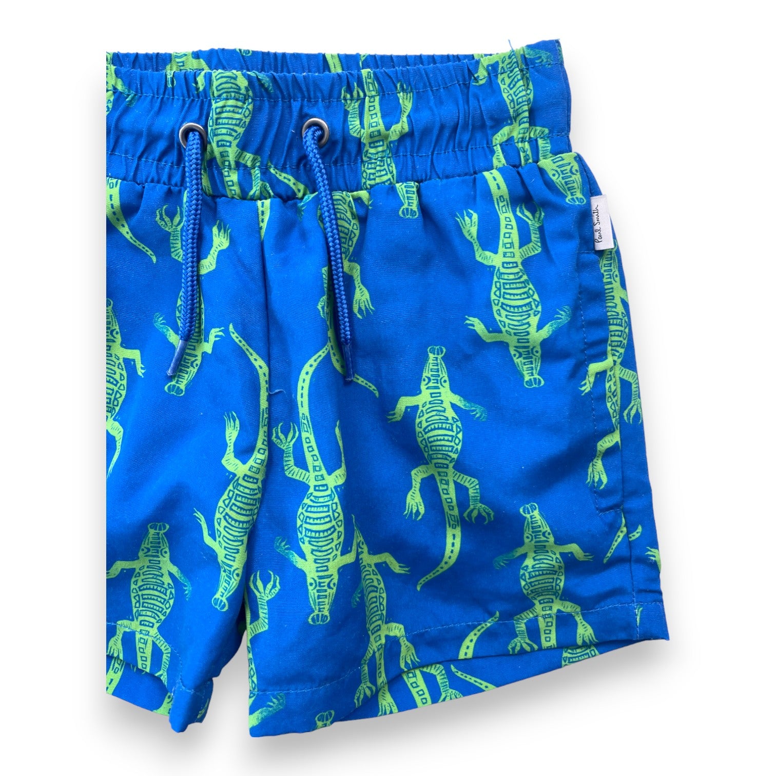 PAUL SMITH - Short de bain bleu imprimé crocodile - 2 ans
