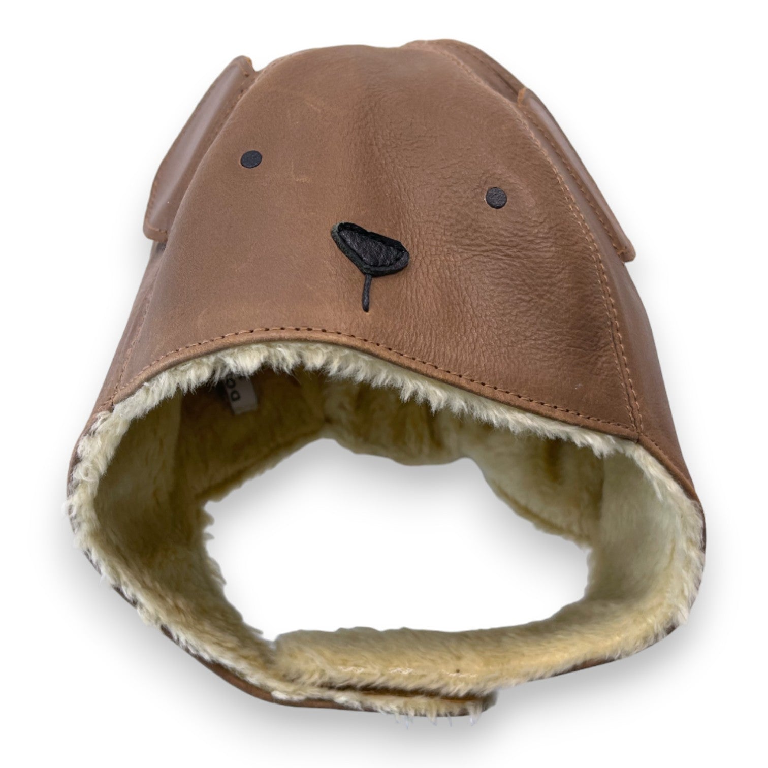 DONSJE - Bonnet marron en cuir ours - 3/4 ans