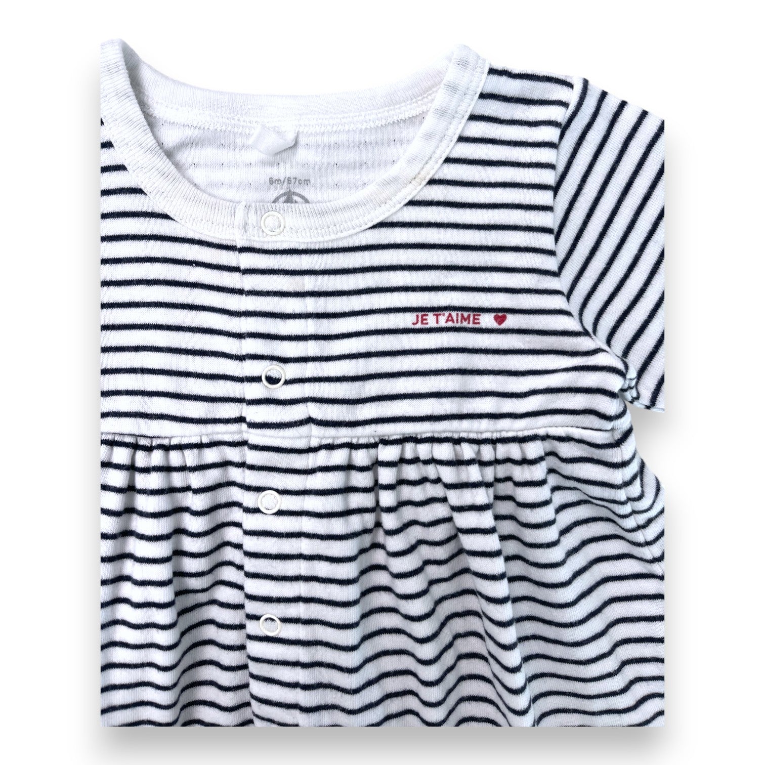 PETIT BATEAU - Striped dress - 6 months