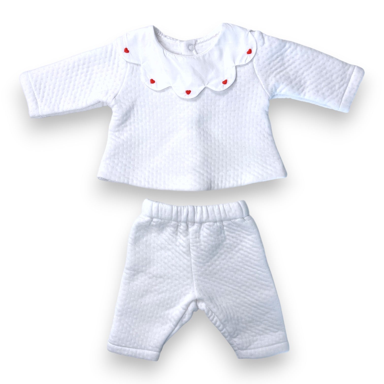 JACADI - White quilted set - 1 month