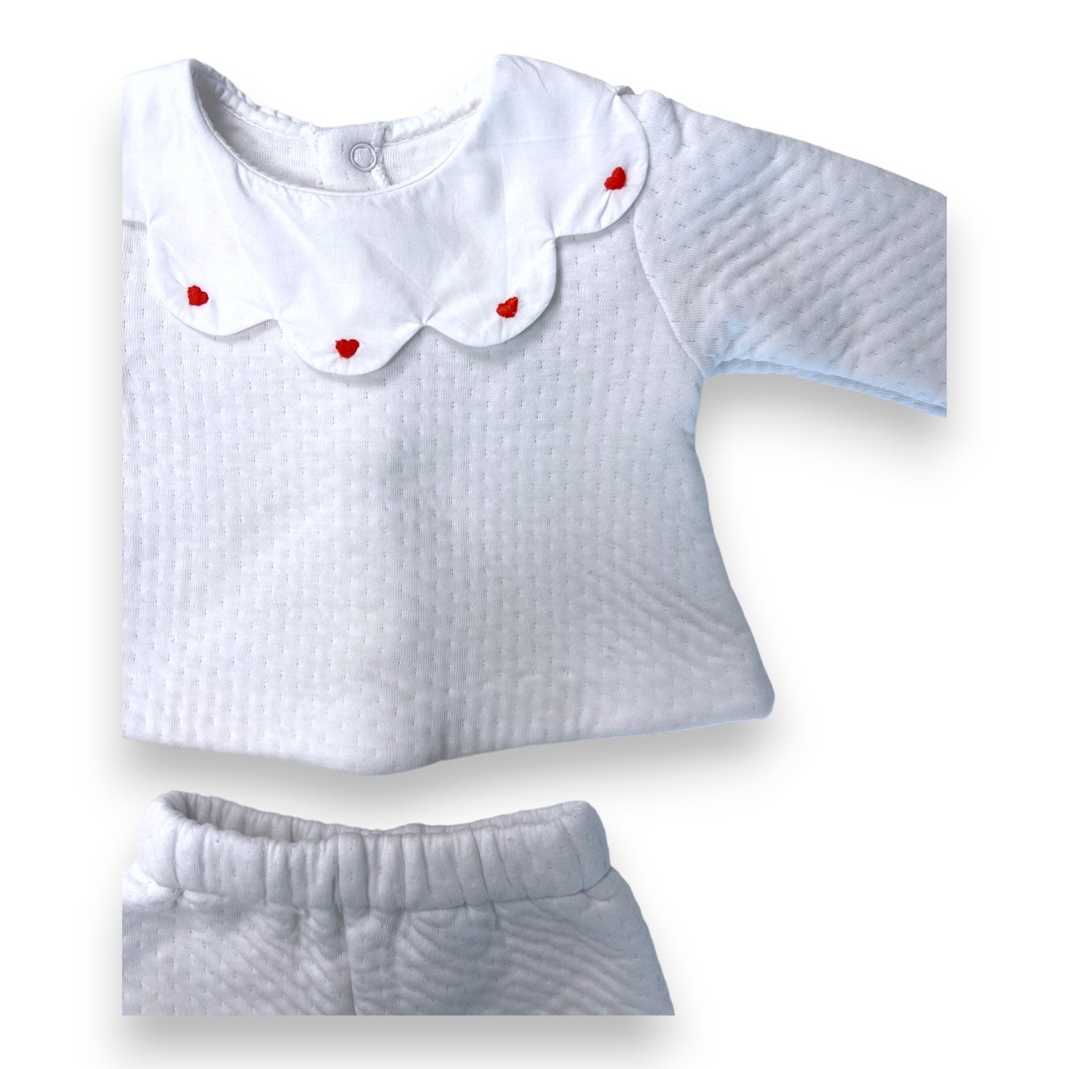 JACADI - White quilted set - 1 month