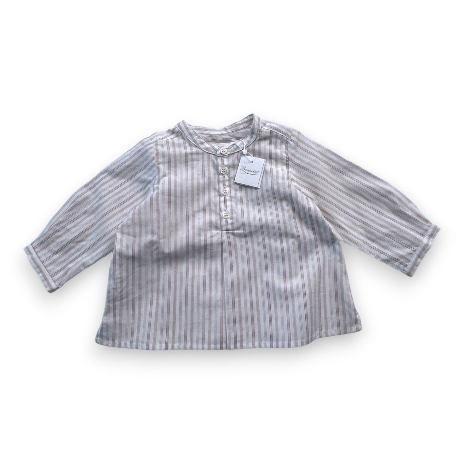 BONPOINT - Chemisier blanc à rayures (neuf) - 6 mois