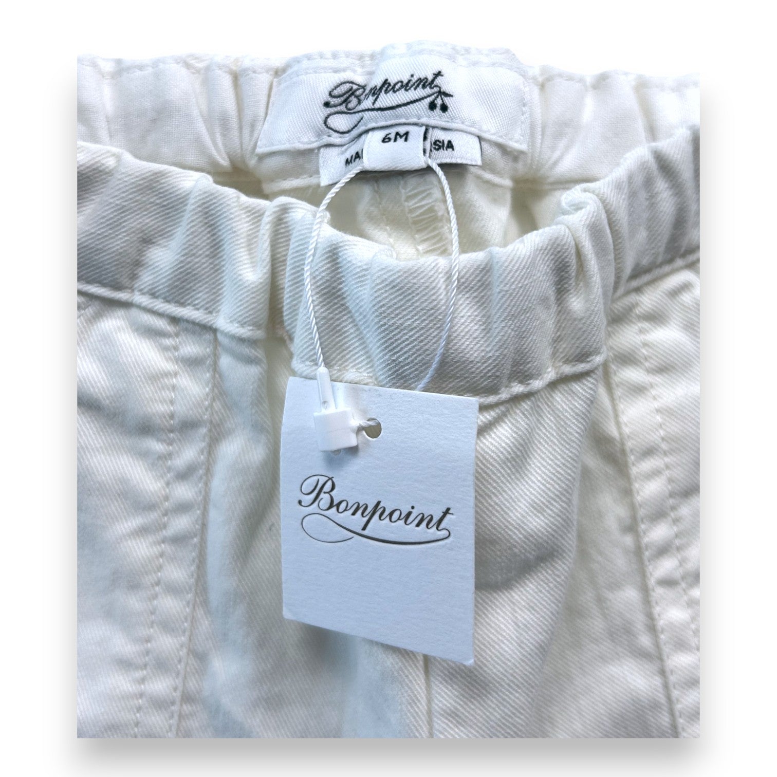 BONPOINT - Pantalon blanc (neuf) - 6 mois