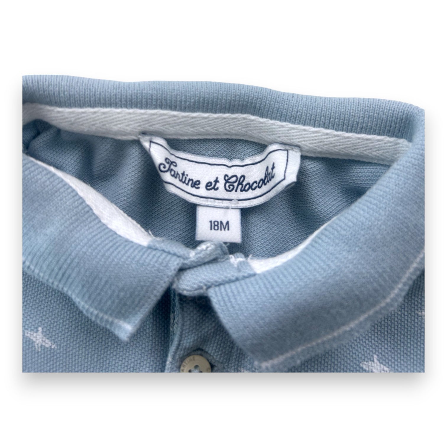 TARTINE ET CHOCOLAT - Combinaison polo bleue - 18 mois
