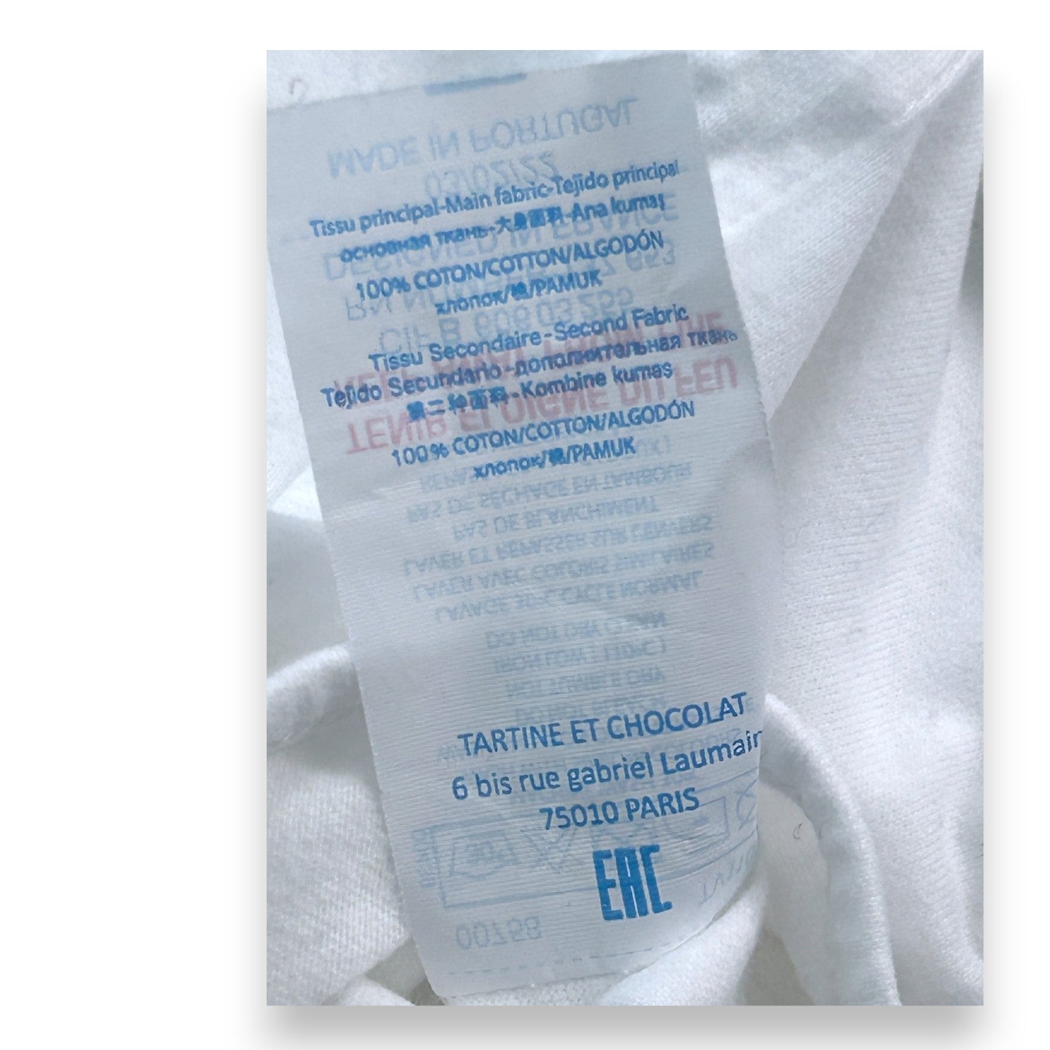 TARTINE ET CHOCOLAT - Body blanc manches longues - 3 mois