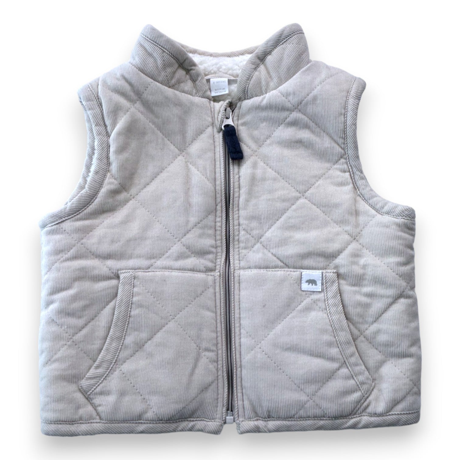 THE LITTLE WHITE COMPANY - Doudoune sans manches beige - 6/9 mois