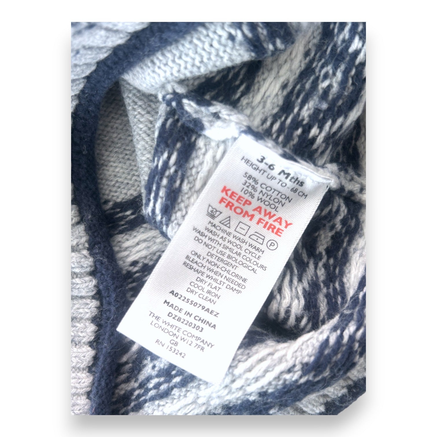 THE LITTLE WHITE COMPANY - Grey wool sweater - 3/6 months