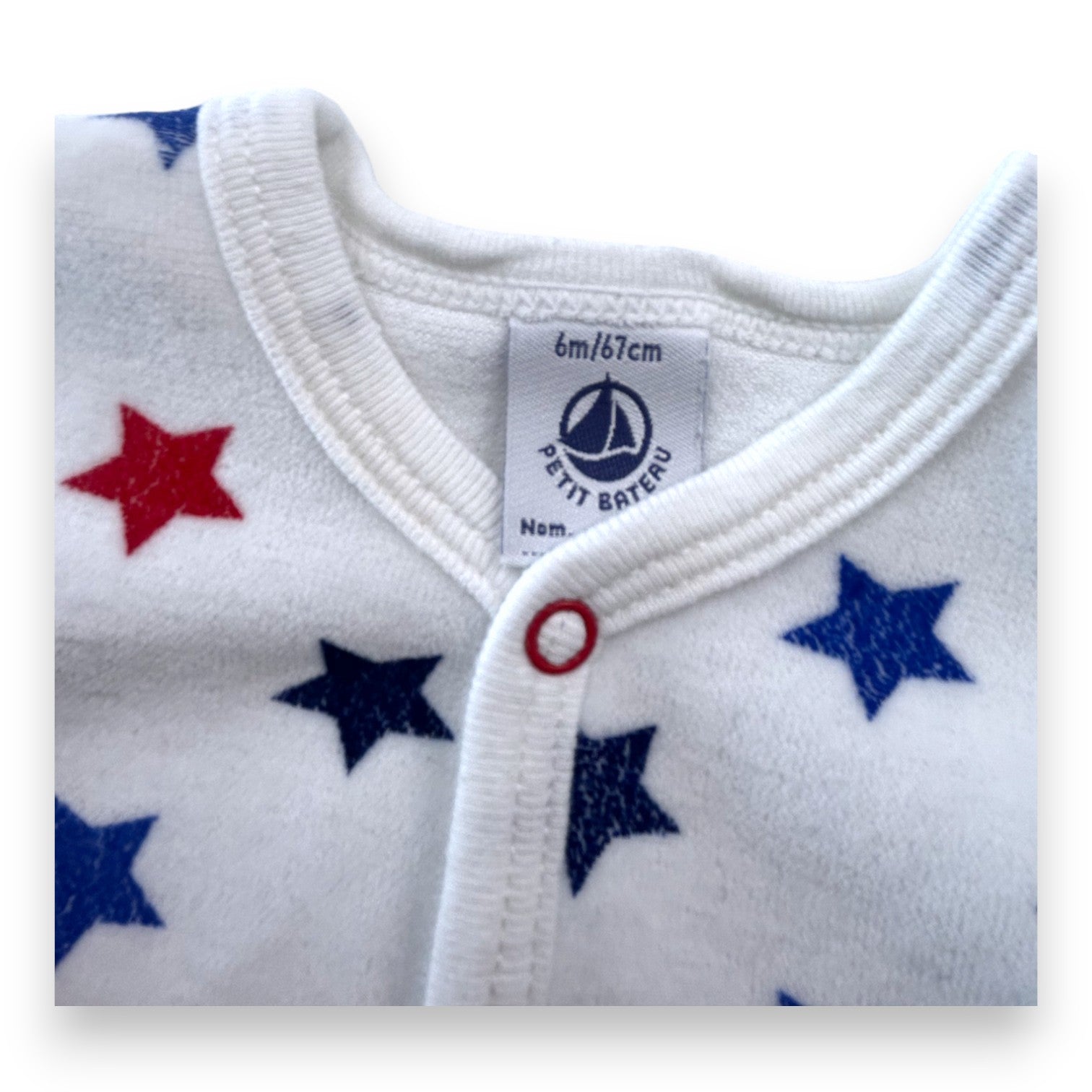 PETIT BOAT - Weißer bedruckter Pyjama - 6 Monate